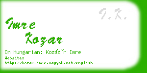 imre kozar business card